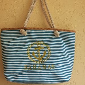 Bahamas beach large tote